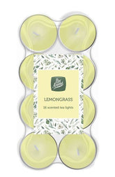 16 PK COLOUR TEA LIGHTS LEMONGRASS